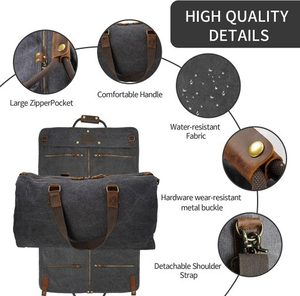 กระเป๋าเดินทางแบบพับได้สำหรับผู้ชาย  ใส่เสื้อผ้าได้  กันน้ำ  ผ้าแคนวาส  พร้อมโลโก้สั่งทำพิเศษ - Product Image 4