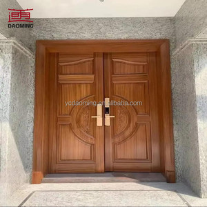 Cửa ra vào hiện đại 3D bằng gỗ, hệ thống bản lề đôi, hệ thống xoay bằng thép không gỉ, chống thấm nước, cửa trước ngoài trời - Product Image 6