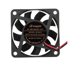 60mm 6015 Ventilador axial DC de baixo ruído Ventiladores de fluxo axial sem escovas 12v 24v 60X60X15mm Ventilador de refrigeração quadrado DC