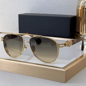 Designer Piloten-Sonnenbrille mit Farbverlauf Grau-Braun Retro Neuer Stil Mode China Großhändler Maßgefertigte Acetat-Radsport-Titan-Sonnenbrille für Männer und Frauen - Product Image 1