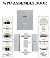 Porte intérieure assemblée en WPC, étanche, anti-termites, insonorisée, pour chambre, salle de bain, hôtel, appartement, résidence au Moyen-Orient
