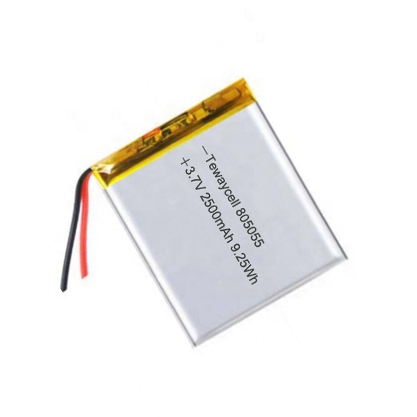 Ultra Thin 80x50x55mm Lithium Polymer Battery 805055 3.7V 2500mAh Rechargeable 500 Cycles for Digital Devices