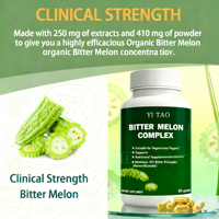 Extrait de melon amer de haute qualité OEM/ODM 10:1, capsules de poudre de Momordica Charantia, complément alimentaire pour le soutien de la glycémie et les soins de santé