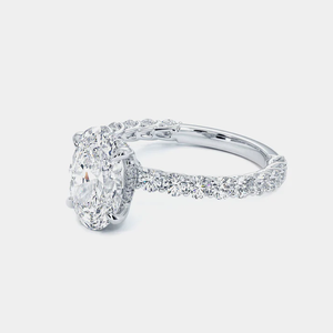 Bague moderne en or blanc 18 carats avec pierres et diamants, taille princesse, multi-pierres, pour demande en mariage, mariage, anniversaire - Product Image 3