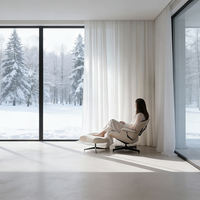 Tissu de rideau en tulle transparent pour fenêtres, filtrant la lumière, polyester/coton/lin, style moderne, utilisation toute saison, maison et bureau