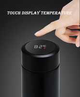 Bouteille d'eau Thermos intelligente, Double paroi, LED, écran tactile intelligent, tasse isolée sous vide, acier inoxydable 304, 500ml, vente en gros