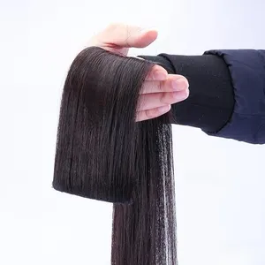 Grosir klip rambut Remy manusia kualitas tinggi rambut tidak terlihat mulus klip dalam ekstensi rambut UV untuk wanita
