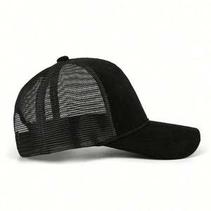Gorra Trucker de 6 Paneles Personalizada de Alta Calidad, Estructurada, de Pana, con Malla, Visera Curva Vintage, Deportiva, 100% Poliéster, Unisex, BSCI - Product Image 4