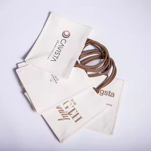 Sac fourre-tout en coton écologique de luxe avec support d'épaule brodé de logo personnalisé en tissu laminé imperméable - Product Image 3