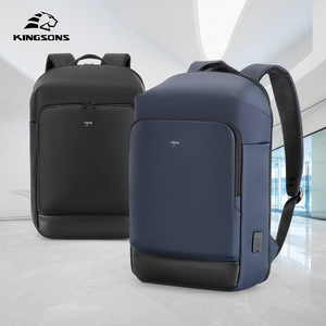Kingsons Men's Laptop <b>Backpack</b> 20-35L USB Charging Port Everyday Use Solid Color Shoulder <b>Straps</b> - Product Image 1