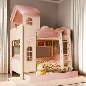 Lit Château Princesse Rose de Luxe Dernière Génération 2026 – Ensemble de Meubles de Chambre pour Filles avec Lit Superposé - Product Image 5