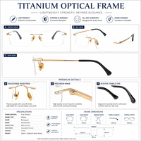 Monturas Ópticas sin Aro Readsun para Hombre, Gafas de Fábrica sin Montura, Monturas Ópticas
