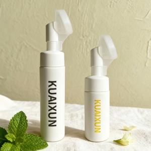 Fabricación de Botellas Dispensadoras de <span class=keywords><strong>Jabón</strong></span> Facial Redondas de Plástico Blanco de Alta Gama de 100 ml, 5 oz, 200 ml y 250 ml con Cepillo de Silicona - Product Image 6