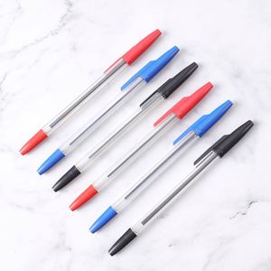Promotion Transparent Rod Black Blue Plastic Ballpoint <b>Pen</b> With Customized Logo for Office Signature - Product Image 2