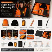 Maßgeschneidertes Halloween-Sicherheits-Giveaway-Set für Freiwillige mit Reflektierender Tasche, Mützenclip, Licht, Armband, Notizbuch und Stift vom Lieferanten