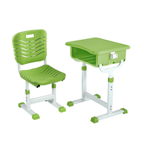 Table de lecture en acier et MDF avec siège en plastique durable à grande capacité de charge, mobilier scolaire, bureau et chaise pour étudiants, pour la maison et les salles de classe universitaires