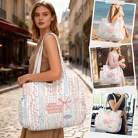 Sac fourre-tout imperméable en velours côtelé pour femmes, grande capacité, sac fourre-tout mignon, 6 poches, fermeture à glissière, sac à bandoulière, sac à main pour le travail