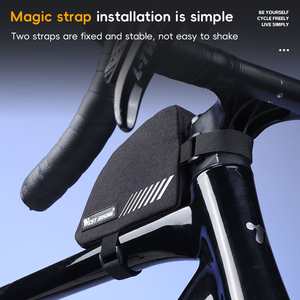 WEST BIKING Sacoche de cadre avant de vélo 0,4L, mini sac réfléchissant à sangle, stable et sécurisé pour la conduite nocturne, sacoche de tube supérieur, accessoires de vélo - Product Image 4