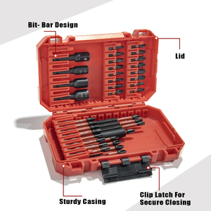 Bền 37pcs Screwdriver tác động bit thiết lập bao gồm cả bit chủ và NUT setters cho ô tô hội thảo và xây dựng các trang web - Product Image 2