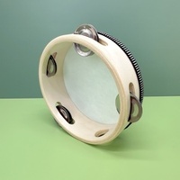 Wholesale 6-inch Natural Wood Tambourine Instrument Customized Color Logo Water-Resistant