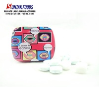 Marque privée LOGO personnalisé pastilles de menthe sans sucre comprimé saveur étain menthe fraîche bonbons en tablette