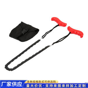 Cadena de sierra de mano de acero endurecido con mango rojo y negro, diseño dentado para poda de jardín, cadenas de sierra manual, personalización OEM - Product Image 3