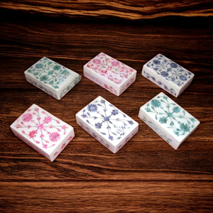 Stonecrafts International Handcrafted Indian Marble Jewellery <b>Box</b> Floral Pattern Custom Packaging Worldwide Export Rectangle - Product Image 2