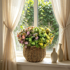 Bouquet d'orchidées Phalaenopsis artificielles réalistes en plastique jaune avec verdure, artisanat fait main, décoration classique pour la maison et le bureau - Product Image 3
