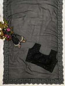 New Block Buster Bollywood Sequence Design Women Saree para bodas y festivales de proveedor indio - Product Image 4