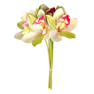 D449 Venta al por mayor de flores artificiales hechas a mano de seis cabezas Huilan para fotografía transfronteriza, accesorios para decoración del hogar de Año Nuevo - Product Image 1