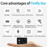Caméra de sport portable personnalisable en usine, étanche jusqu'à 30 m, enregistreur vidéo pour la plongée, l'escalade, haute définition, prise en charge 4K