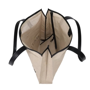 Bolsa de Compras Reutilizable con Asa de Cuero PU y Bolsillo Desmontable, Fabricante de Bolsas de Yute Natural Personalizadas - Product Image 6