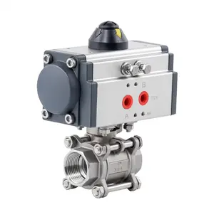 HEDE Direct Sells 3 Piece Ball Valve Stainless Steel Industrial Pneumatic Valve Internal Thread Ball Valve