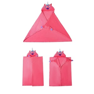 <span class=keywords><strong>Accappatoio</strong></span> con Cappuccio per Bambini in Pile a Tema Unicorno e Drago, Asciugamano da Bagno e da Spiaggia con Cappuccio - Product Image 2