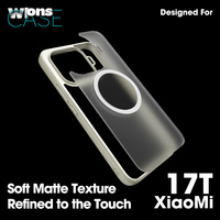 Funda Magnética Anti-amarilla Transparente Mate de PC con Electrochapado para Mi 17T/Mi 17T Pro, a Prueba de Golpes, con Carga Inalámbrica