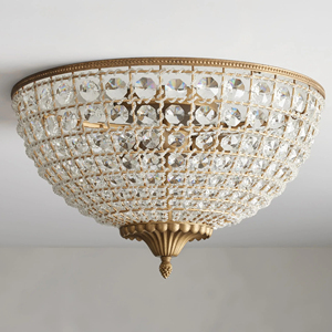 Lampadario a soffitto moderno di lusso in stile francese con fiori di papavero, in rame e cristallo, per camera da letto, soggiorno, sala da pranzo, a sospensione media - Product Image 3