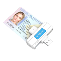 Lector de Tarjetas Inteligentes Giratorio USB2.0 CCID de Alta Velocidad, Escáner de Tarjetas de Crédito y de Identificación ISO7816 para Oficinas Financieras