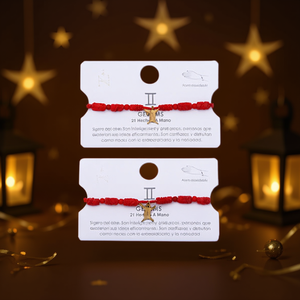 Pulsera de Cuentas Gemini Fashion con Dije de Estrella Roja, Chapada en Oro, Joyería Unisex para Festivales - Product Image 2