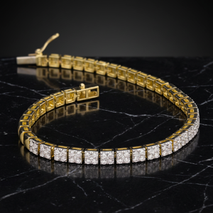Bracelet Chaîne Tennis de Luxe en Platine 14KT/18KT avec Diamants Naturels 2.06CTW pour Femme, Plaqué Rhodium, Coupe Princesse, Cadeau de Mariage ou de Fête - Product Image 1