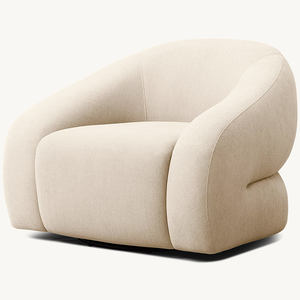 Poltrona Girevole Singola in Pelle PU Stile Mid-Century Modern per Camera da Letto e Sala <span class=keywords><strong>d</strong></span>'<span class=keywords><strong>Attesa</strong></span> - Product Image 3