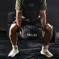 Sac de sable lesté pour entraînement de force, sac de sable pour musculation, sac d'entraînement de la force du tronc, matériau en nylon, fermeture double velcro