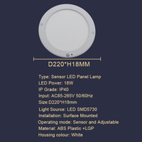 Meilleur prix personnalisé intelligent encastré rond 12w capteur de mouvement led panneau lumineux