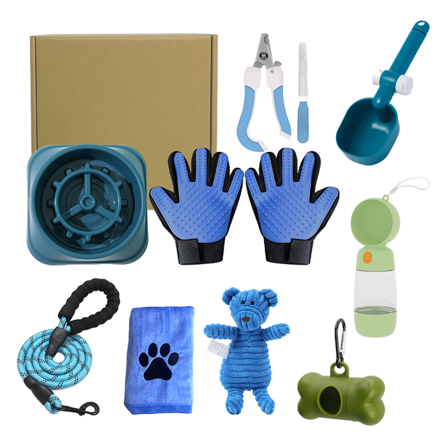 Top Products Cat Grooming Gloves Nail Clipper Deshedding Accessories Super Value Pet Toy 9 Pieces Gift Set Dog Pet Gift Item