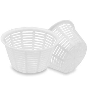 Cestini Rotondi per Formaggio 110x65mm Capacità 500g Contenitori Bianchi in Polietilene ad Alta Densità per la Produzione di Formaggio - Product Image 6