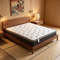 Matelas à ressorts ensachés compressé et emballé sous film, avec tissu tricoté anti-acariens et mousse confortable, idéal pour les projets hôteliers et résidentiels