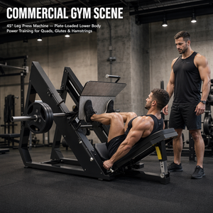 Máquina de prensa de piernas con plataforma antideslizante, entrenador de piernas comercial con carga de placas, equipo de gimnasio seguro para entrenamiento de extremidades inferiores - Product Image 1