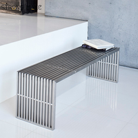 Table d'appoint de patio extérieur Table basse industrielle Pouf chaises jardin chambre tabouret en acier inoxydable pouf banc en métal