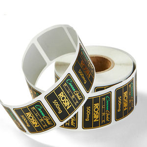 Rollo de pegatinas con logotipo personalizado, lámina dorada estampada, vinilo resistente al agua, varios usos - Product Image 4