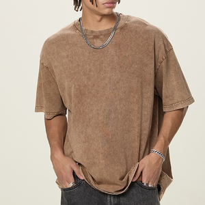 T-shirt en coton léger à encre à base d'eau pour hommes, avec logo personnalisé, motif respirant, à manches courtes, pour la maison, la détente, les loisirs quotidiens - Product Image 2