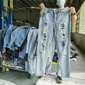 WS23 Second Hand Women's Jeans Mixed Colors Loose Fit Wide Summer Adult <strong>Apparel</strong> - Product Image 1